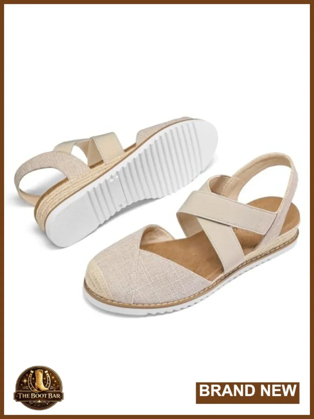 Wedge Sandals Low Heel Comfortable Closed Toe Espadrilles Slip-on Elastic Ankle